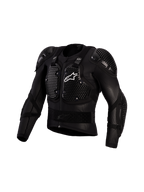 Alpinestars Bionic Action V3 Schutzjacke, Motocross-Körperschutz in Schwarz und Weiß mit CE-Level 1 A-Morph-Protektoren.