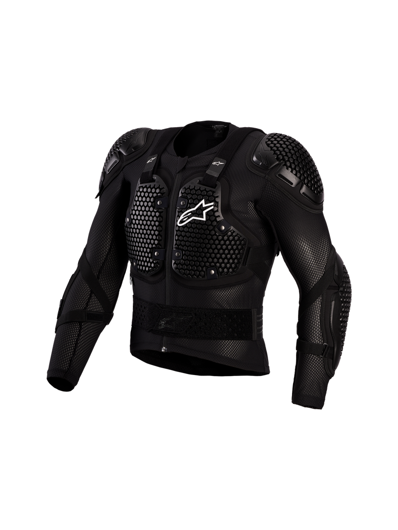 Alpinestars Bionic Action V3 Protection Jacket, black and white motocross body armor with CE Level 1 A-Morph protectors.