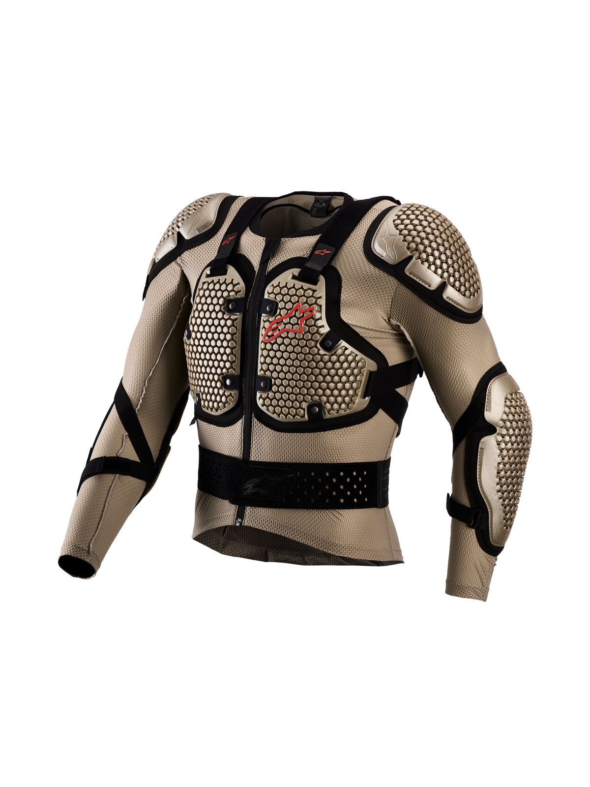 Alpinestars Bionic Action V3 Schutzjacke, Motocross-Rüstung in Aluminium und Schwarz mit atmungsaktivem Stretch-Mesh.