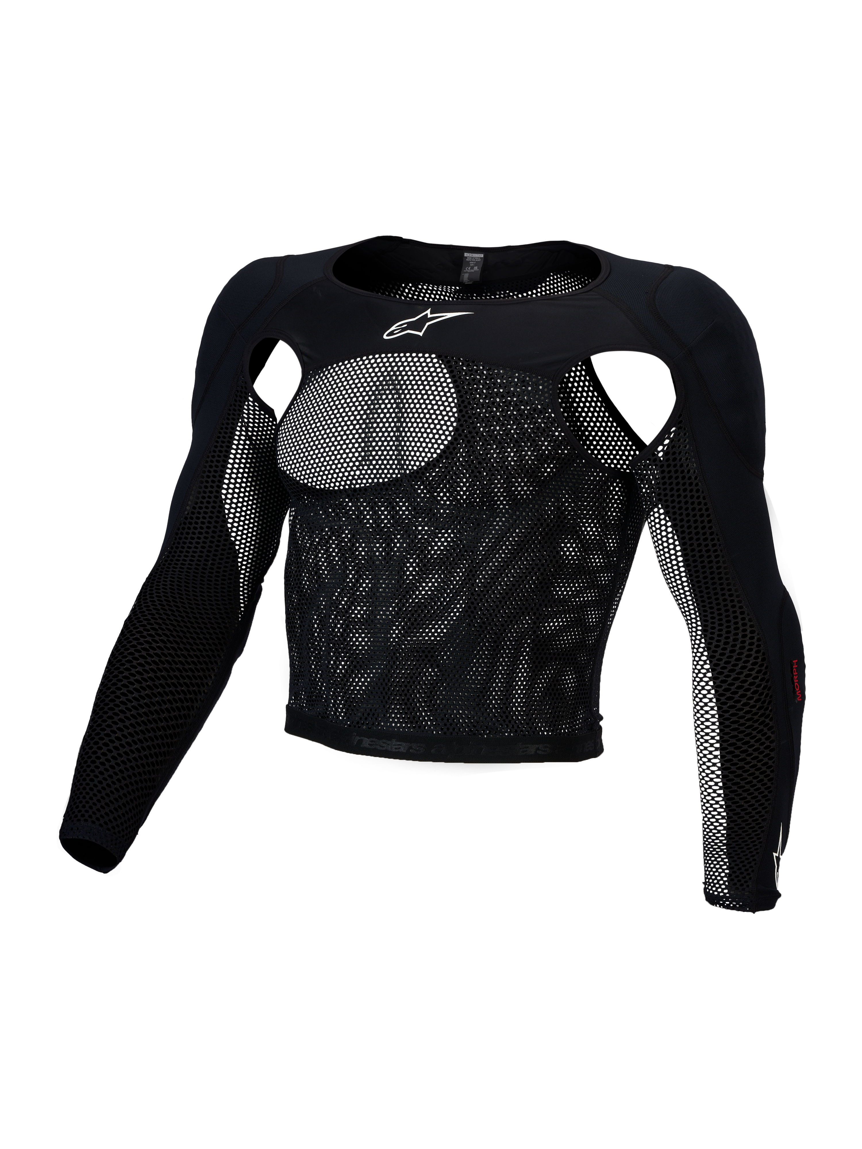 Alpinestars Bionic Race Schutzoberteil, Motocross-Schutzkleidung für Herren, Schwarz, atmungsaktive Mesh-Konstruktion mit CE Level 1 A-Morph Protektoren an Schultern und Ellbogen.