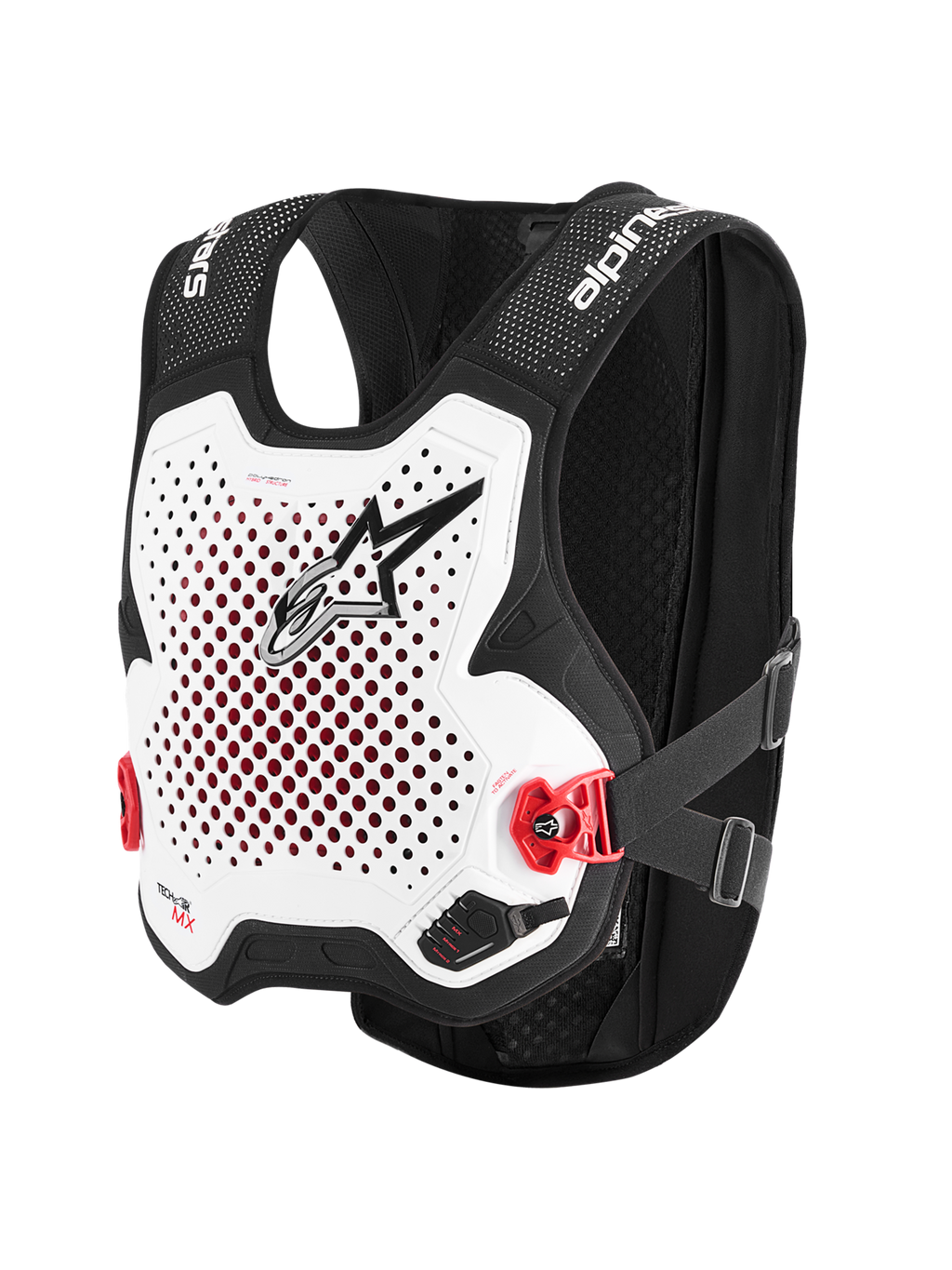 Alpinestars Tech-Air® MX Airbag-System, Motocross-Schutzweste, Weiß und Schwarz, CE-zertifiziert, mit integriertem Nucleon PLASMA Rückenprotektor und atmungsaktiver Mesh-Konstruktion
