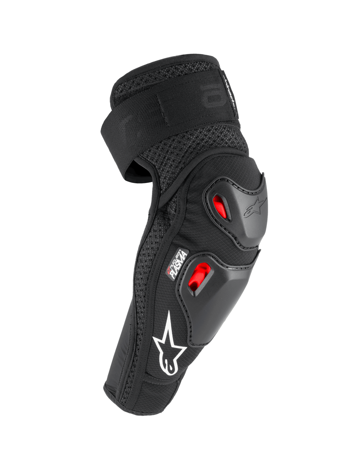Alpinestars Bionic Pro Plasma Ellbogenschützer, Schwarz, Rot und Weiß, mit zwei thermoplastischen Schalen und Nucleon PLASMA Aufprallschutz, atmungsaktives Mesh-Design mit weißem Logo, Offroad-Motorradschutzausrüstung