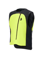 Alpinestars Tech-Air® 3 V2 System, Motorrad-Airbag-Weste, Schwarz und Gelb Fluo, mit auffälligem neongelbem Frontpanel, zentralem Reißverschluss, integrierter LED-Statusanzeige und Tech-Air-Branding, leichter autonomer Airbag-Schutz für den Straßeneinsatz