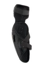 Alpinestars Bionic Plus Elbow Protector, Black, interior view showing 3D mesh padding and dual strap closure system, lightweight ergonomic design for off-road protection