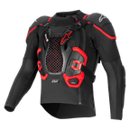 Alpinestars Tech-Air® Off-Road Airbag-System, schwarz-rote Schutzjacke mit Waben-Brustschutz und atmungsaktivem Mesh.