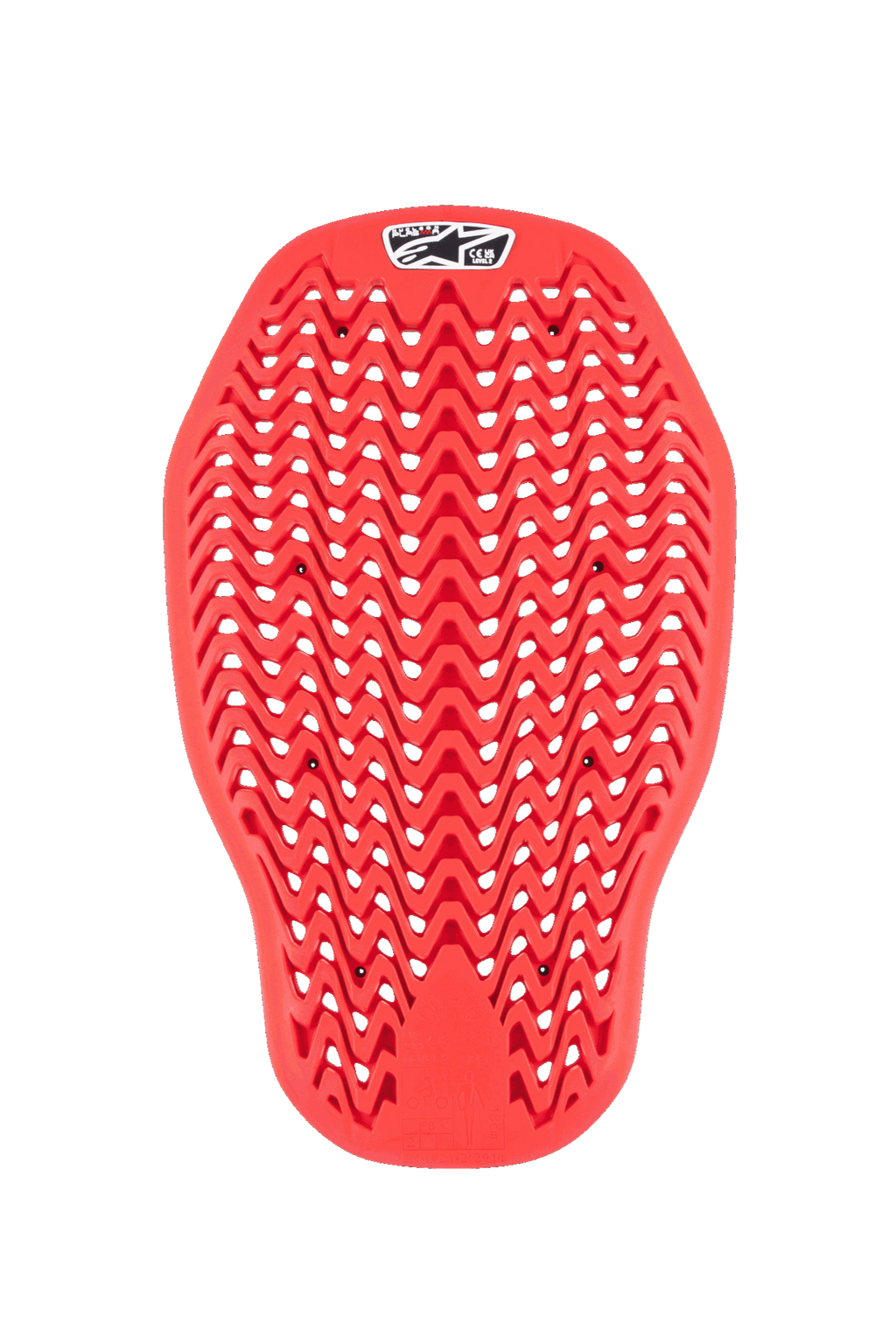 Alpinestars Nucleon Plasma Rückenprotektor-Einsatz, Motorrad-Rückenprotektor, Rot, flexibles Zickzack-Design mit Belüftungsöffnungen, CE Level 2 zertifizierter Aufprallschutz, ergonomischer Einsatz für Motorradjacken