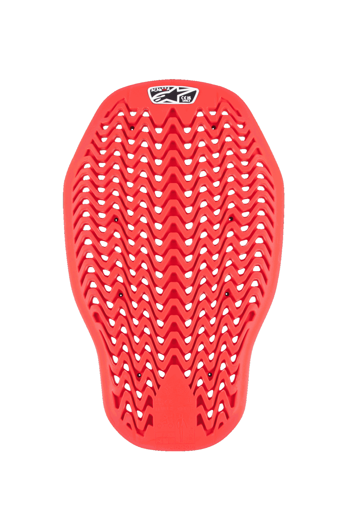 Alpinestars Nucleon Plasma Rückenprotektor-Einsatz, Motorrad-Rückenprotektor, Rot, flexibles Zickzack-Design mit Belüftungsöffnungen, CE Level 2 zertifizierter Aufprallschutz, ergonomischer Einsatz für Motorradjacken