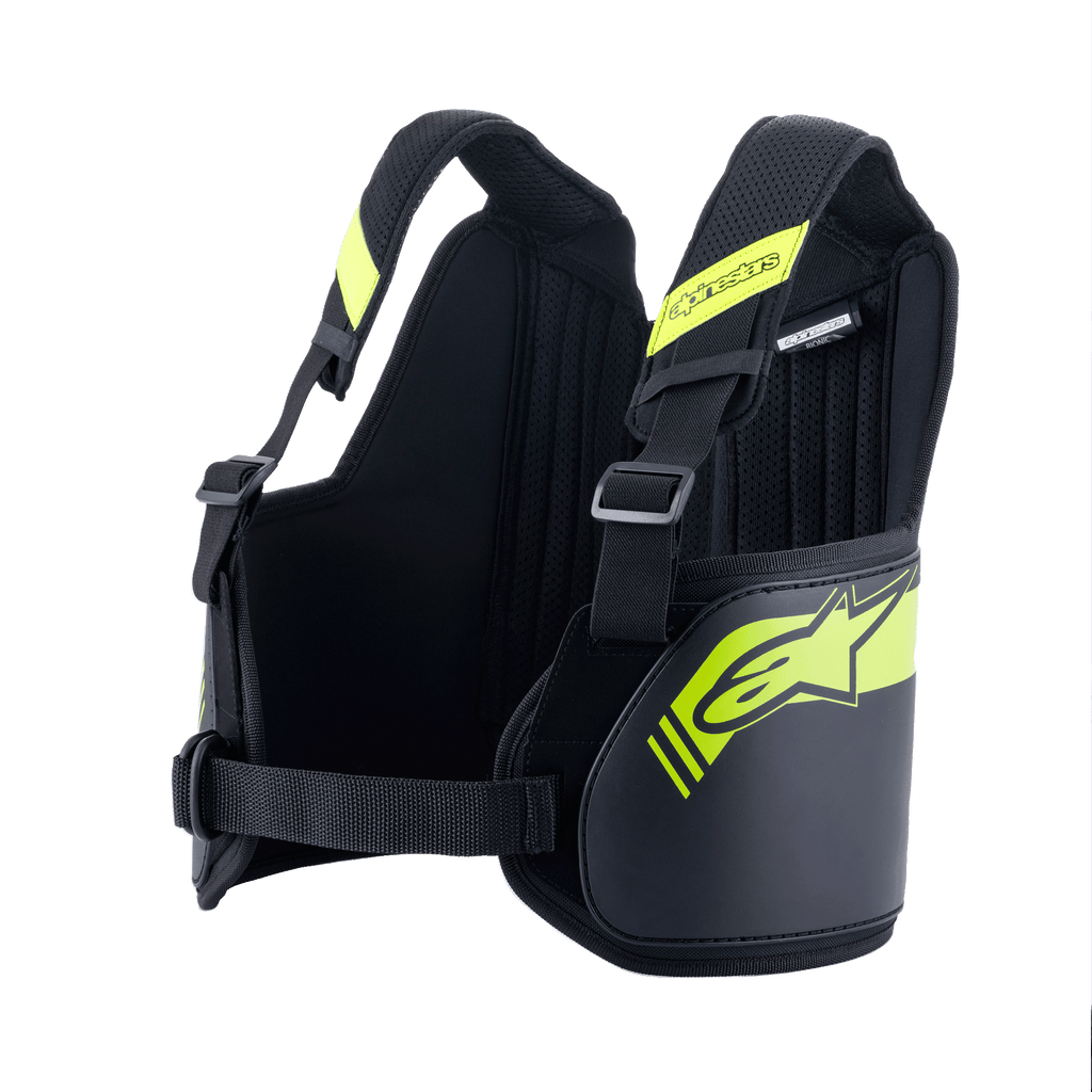 Alpinestars Bionic Rib Support, Karting-Rippenschutz, Schwarz und Gelb Fluo, mit verstellbaren Gurten und zentralem Brustgurt, atmungsaktives Mesh-Innere mit gepolsterten Paneelen, ergonomisches Design für Schutz im Kartsport