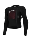 Alpinestars Bionic Plasma LT Jugend-Schutzjacke, Schwarz und Rot, Motorrad-Schutzausrüstung, gepolsterte Schultern und Ellbogen, versetzter Frontreißverschluss, verstellbare Seitenriemen, strukturiertes Brustpaneel mit weißem Logo
