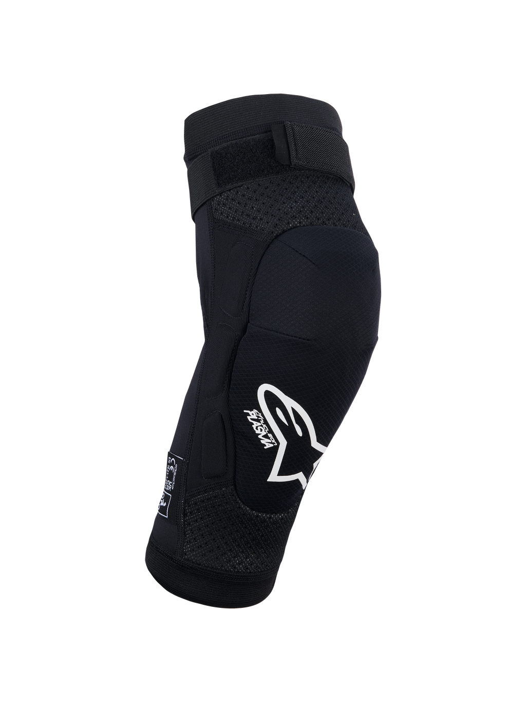 Alpinestars Bionic Plasma Jugend-Knieschützer, Schwarz, Motocross-Schutzausrüstung, weißes Alpinestars Logo und Plasma-Branding, 3D-Mesh-Chassis, verstellbarer oberer Riemen, ergonomisches konturiertes Design