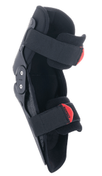 Alpinestars Jugend SX-1 Knieschoner, Motocross-Knieschutz, Schwarz und Rot, mit einem dualen Drehgelenksystem und verstellbarem Doppelgurtsystem mit roten Verschlusslaschen, leichter und strapazierfähiger Schutz für junge Offroad-Fahrer.