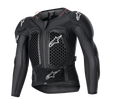 Alpinestars Youth Bionic Action V2 Schutzjacke, Motocross-Protektorenjacke, Schwarz mit weißen Logos und roten Akzenten, Wabenmuster-Belüftung an Brust und Schultern, verstellbarer Taillengurt, strapazierfähiger Aufprallschutz für junge Fahrer