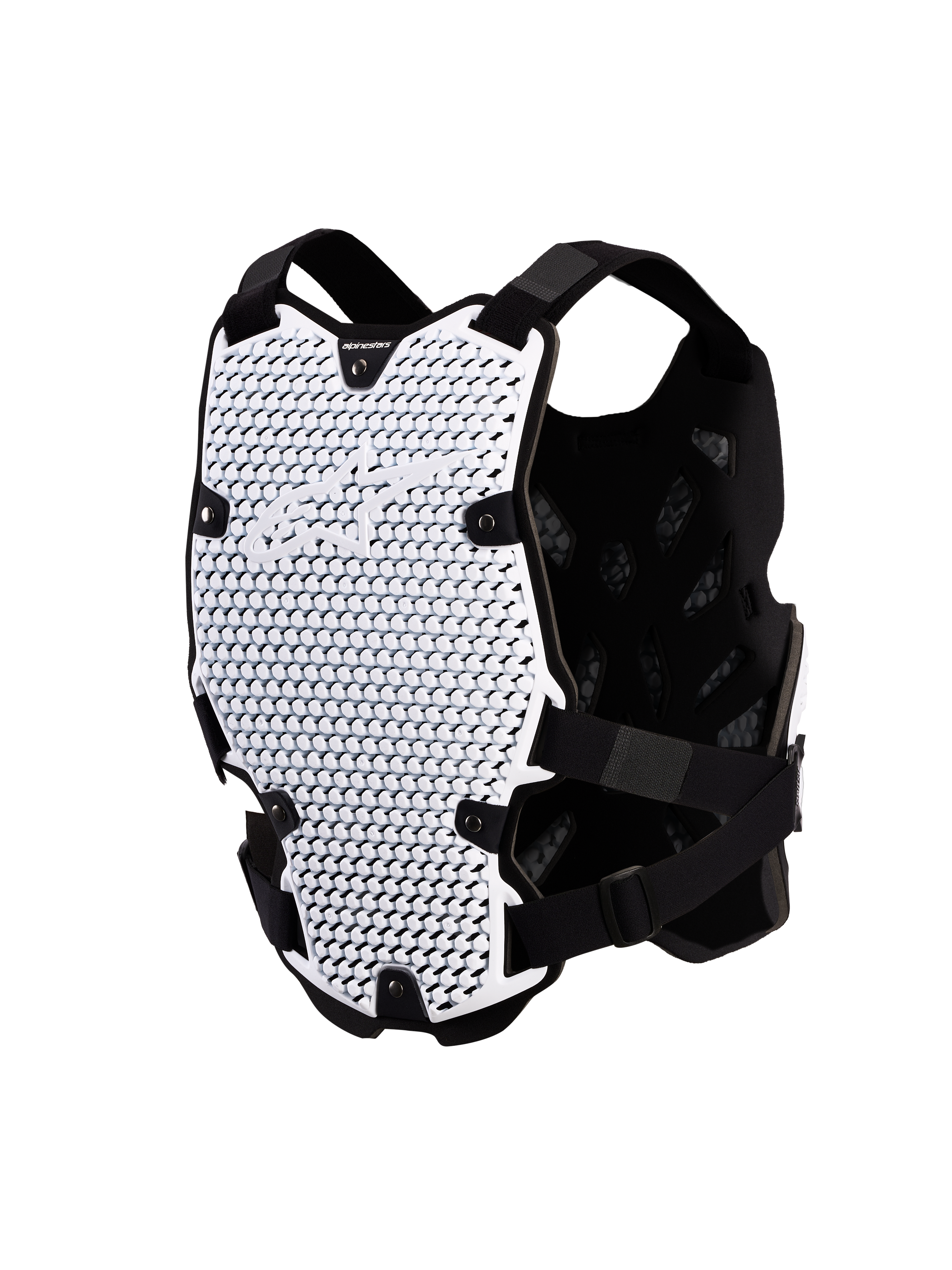 Alpinestars Bionic Action Brustschutz, Motocross-Körperschutz, Weiß und Schwarz, CE-zertifiziert, mit A-Morph Technology.