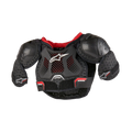 Alpinestars Youth Bionic Action Kickstart Chest Guard, Black and Red ventilated motocross body protector with TPR guards.