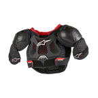 Alpinestars Jugend-Bionic Action Kickstart Brustschutz, Motocross-Körperschutz in Schwarz und Rot mit TPR-Protektoren.