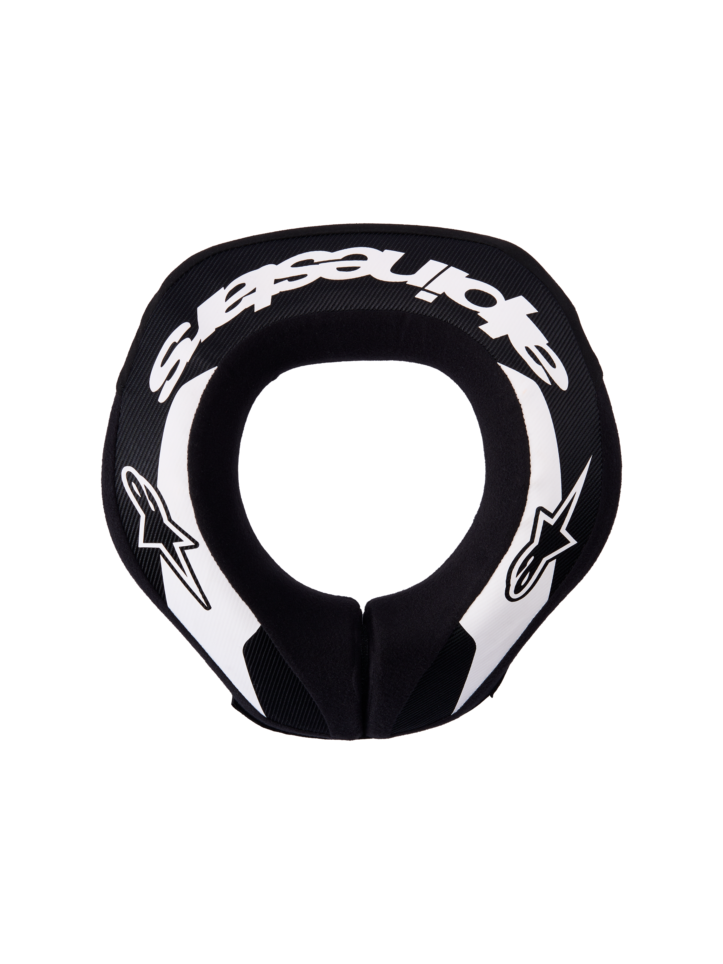 Alpinestars Sequence Jugend-Nackenprotektor, Schutzausrüstung für Motocross und MTB, Schwarz und Weiß, ergonomische Schaumstoffkonstruktion, Draufsicht