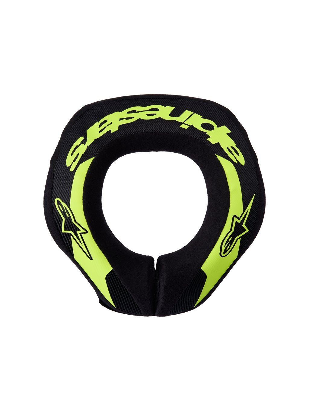 Alpinestars Youth Sequence Neck Roll, kids' motocross neck protector, ergonomic yellow fluo and black protective padding.