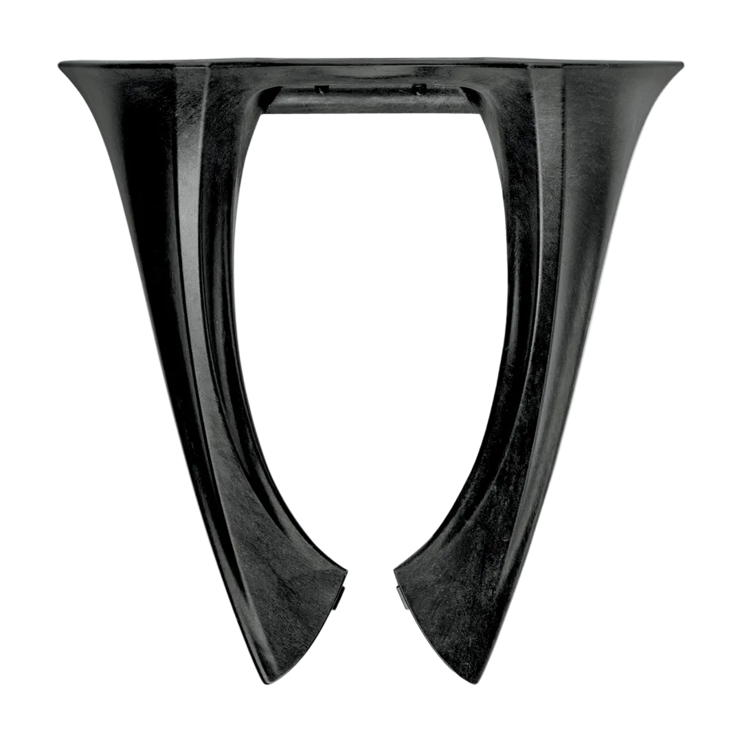 Alpinestars BNS Tech Carbon Nackenprotektor, Motocross- und Offroad-Nackenstütze, Unisex, Schwarz, aus Hochleistungs-Carbon-Polymer-Verbundstoff, Draufsicht zeigt das ergonomische Rahmendesign für ultraleichten Aufprallschutz.