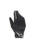 Alpinestars Copper Handschuhe, leichte urbane Motorradhandschuhe für Herren, Schwarz und Weiß, aus atmungsaktivem Mesh-Gewebe mit Hartschalen-Knöchelschutz und weißem Logo.