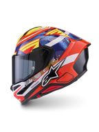 Alpinestars S R 7 Taiyo Furusato Helme Ece 06, Integralhelm, Rot, Blau und Gelb, CE-zertifiziert, glänzendes Finish