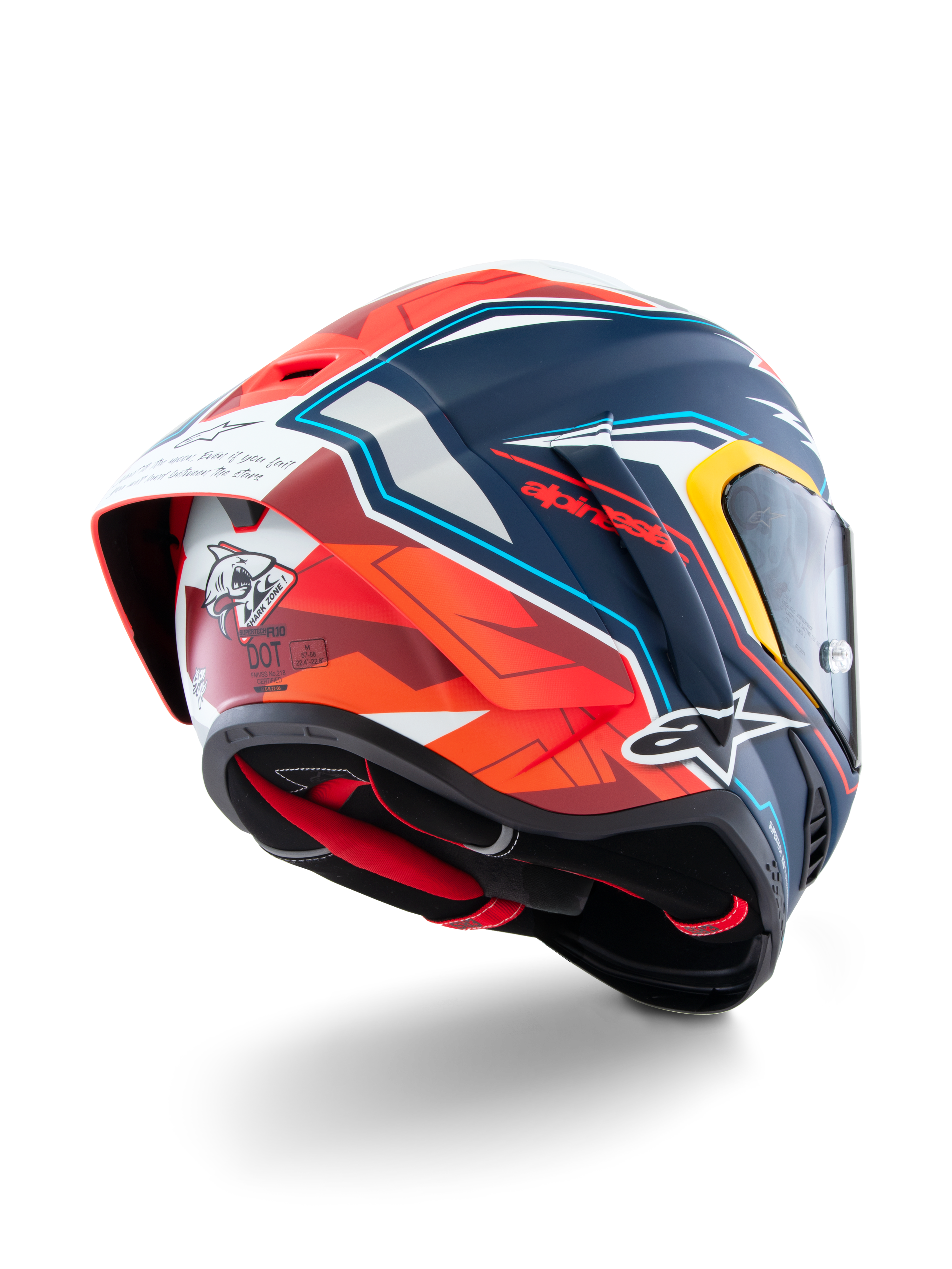 Alpinestars Supertech R10 Helm Acosta Limited Edition, Motorradrennhelm, Blau, Rot und Weiß, Carbon-Verbundkonstruktion, ECE-22.06-, DOT- und FIM-zertifiziert