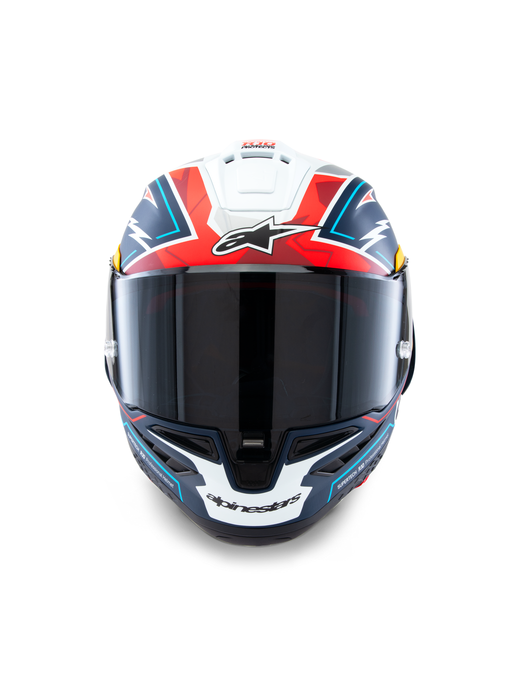 Alpinestars Supertech R10 Acosta Limited Edition Helm, Motorradrennhelm, Blau, Rot und Weiß, Kohlenstoffschale, ECE 22.06 und FIM-zertifiziert