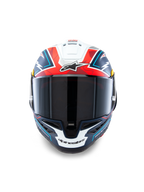Alpinestars Supertech R10 Acosta Limited Edition Helm, Motorradrennhelm, Blau, Rot und Weiß, Kohlenstoffschale, ECE 22.06 und FIM-zertifiziert
