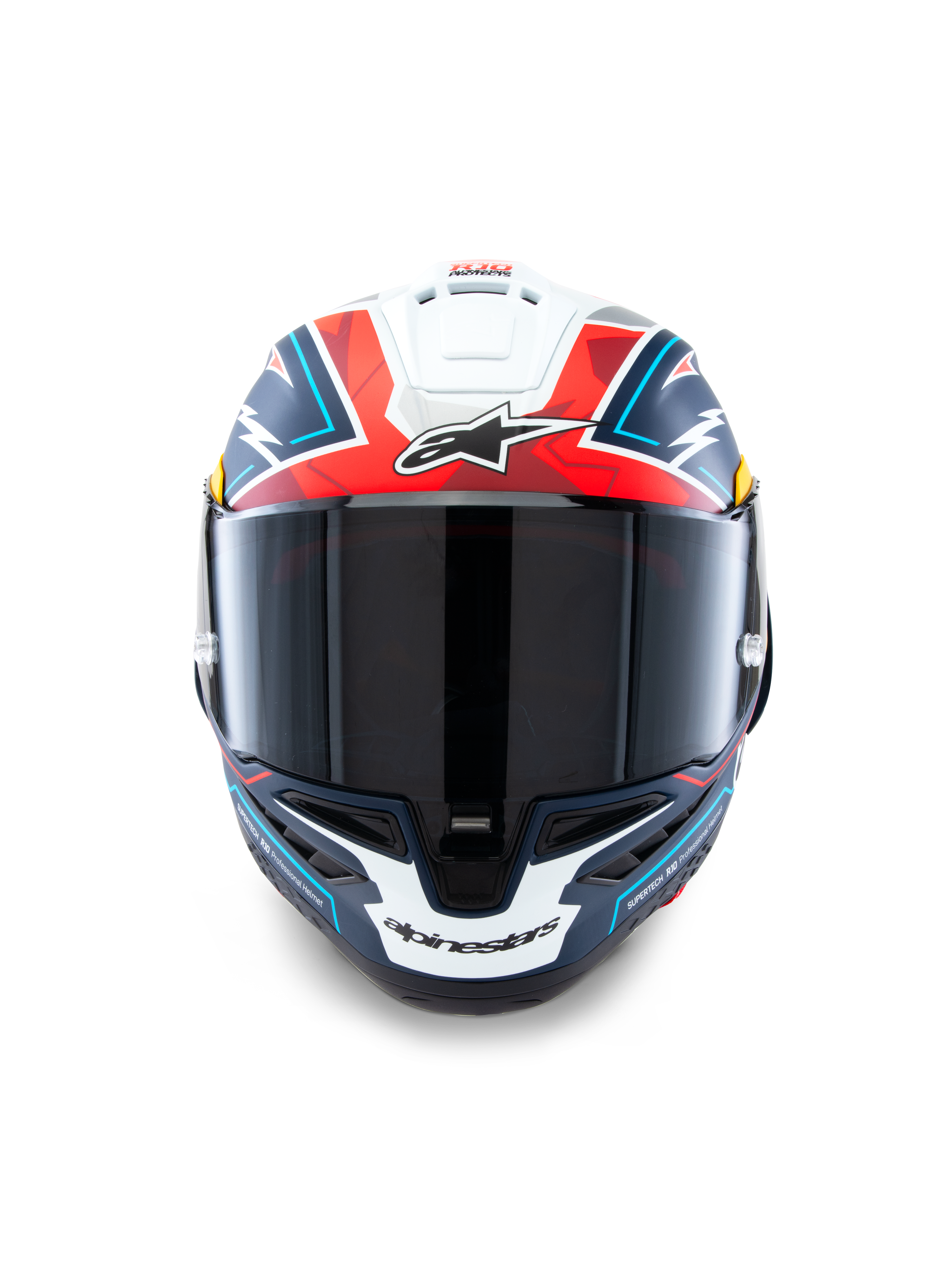 Alpinestars Supertech R10 Acosta Limited Edition Helm, Motorradrennhelm, Blau, Rot und Weiß, Kohlenstoffschale, ECE 22.06 und FIM-zertifiziert