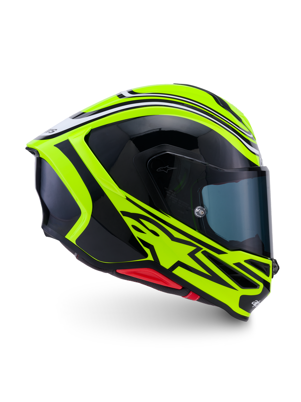 Alpinestars S-R7 Zeal Helm ECE 22.06, Integral-Motorradhelm, Gelb, Schwarz und Weiß, Carbon-Konstruktion