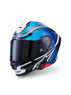 Alpinestars S-R7 Zeal Helmet ECE 22.06, full face motorcycle racing helmet, Black, Blue, Pink Fluo, and White Glossy, carbon construction