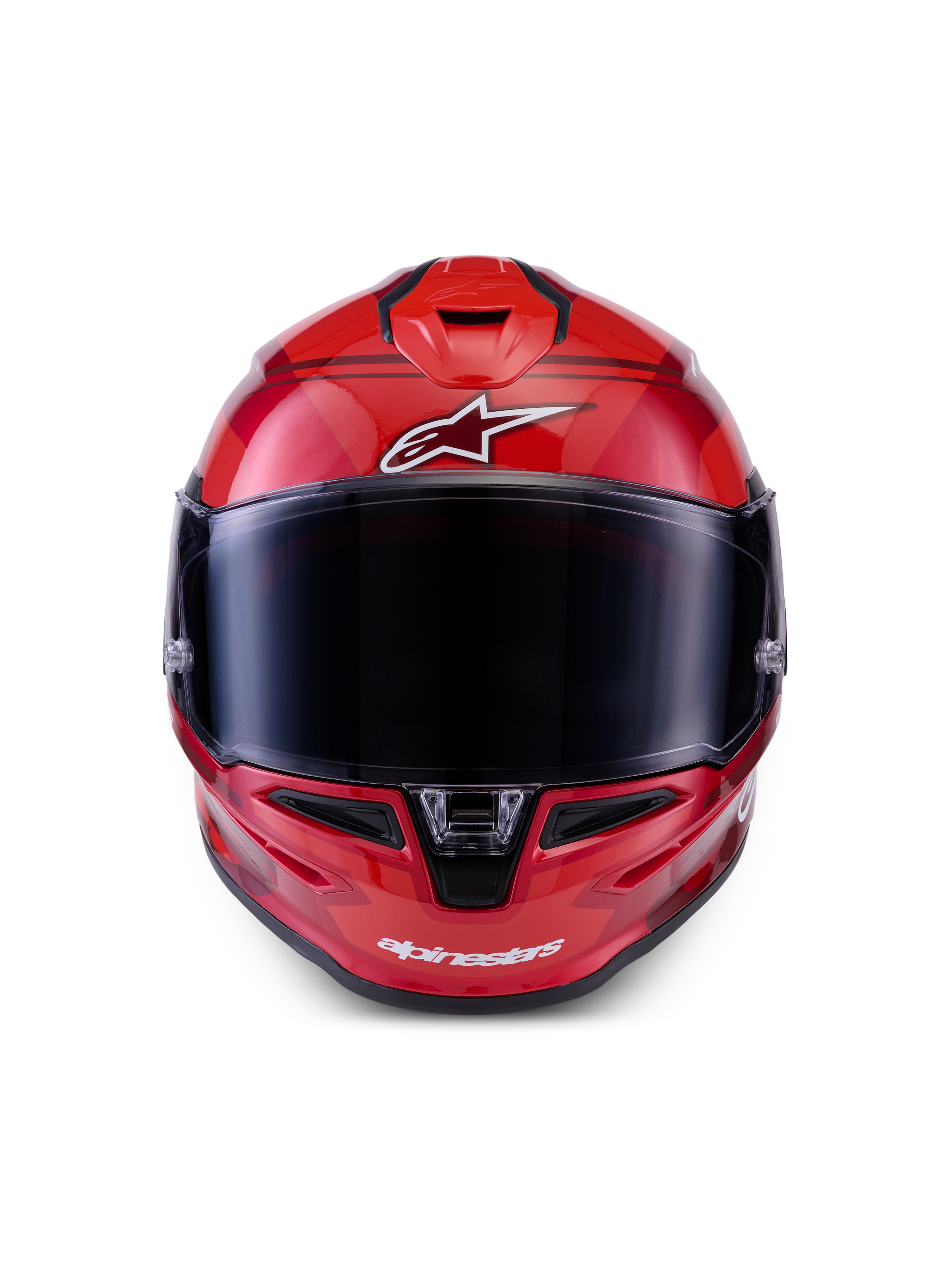 Alpinestars S-R7 A-Core Helmet ECE 22.06, full face motorcycle helmet in Red and White with glossy finish and carbon construction