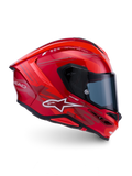 Alpinestars S-R7 A-Core Helmet, full face motorcycle racing helmet, ECE 22.06 certified, Red and White glossy finish with carbon construction details