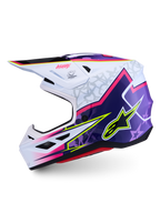 Alpinestars S-M7 Blaster Helm ECE06, Motocross-Helm, Lila und Pink, Verbundschalenkonstruktion, ECE 22.06 zertifiziert