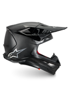 Alpinestars Supertech M10 Fame Helm, Motocross-Rennhelm aus mattem Carbon, Schwarz, ECE 22.06-zertifiziert.