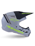 Alpinestars S-M3 Radium Helm ECE 22.06, Motocross-Helm, Mattgrau, Schwarz und Gelb Fluo, mit einem kantigen aerodynamischen Design, Helmschirm und integriertem Belüftungssystem