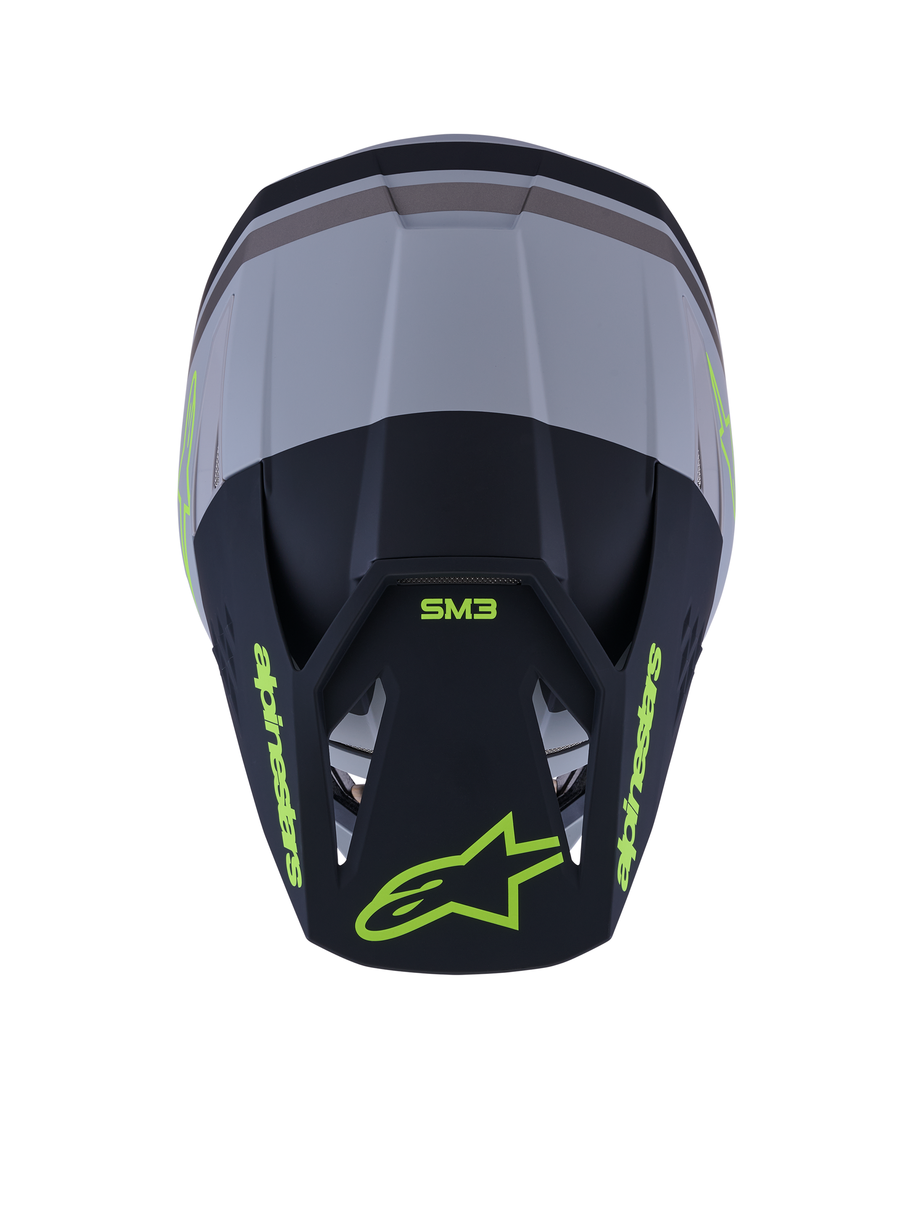Alpinestars S-M3 Radium Helm, Motocross-Helm, Grün, Schwarz und Gelb Fluo Matt, mattes Finish mit mehreren Belüftungsöffnungen, schlankes aerodynamisches Design mit integriertem Visier, spezialisierte Kopfschutz-Ausrüstung für Offroad- und MX-Rennen