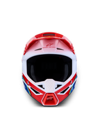 Alpinestars SM3 Falcon Helm ECE06, Motocross-Helm, Rot und Weiß, ECE 22.06 zertifiziert, leichte thermo-injizierte Schale, Frontansicht