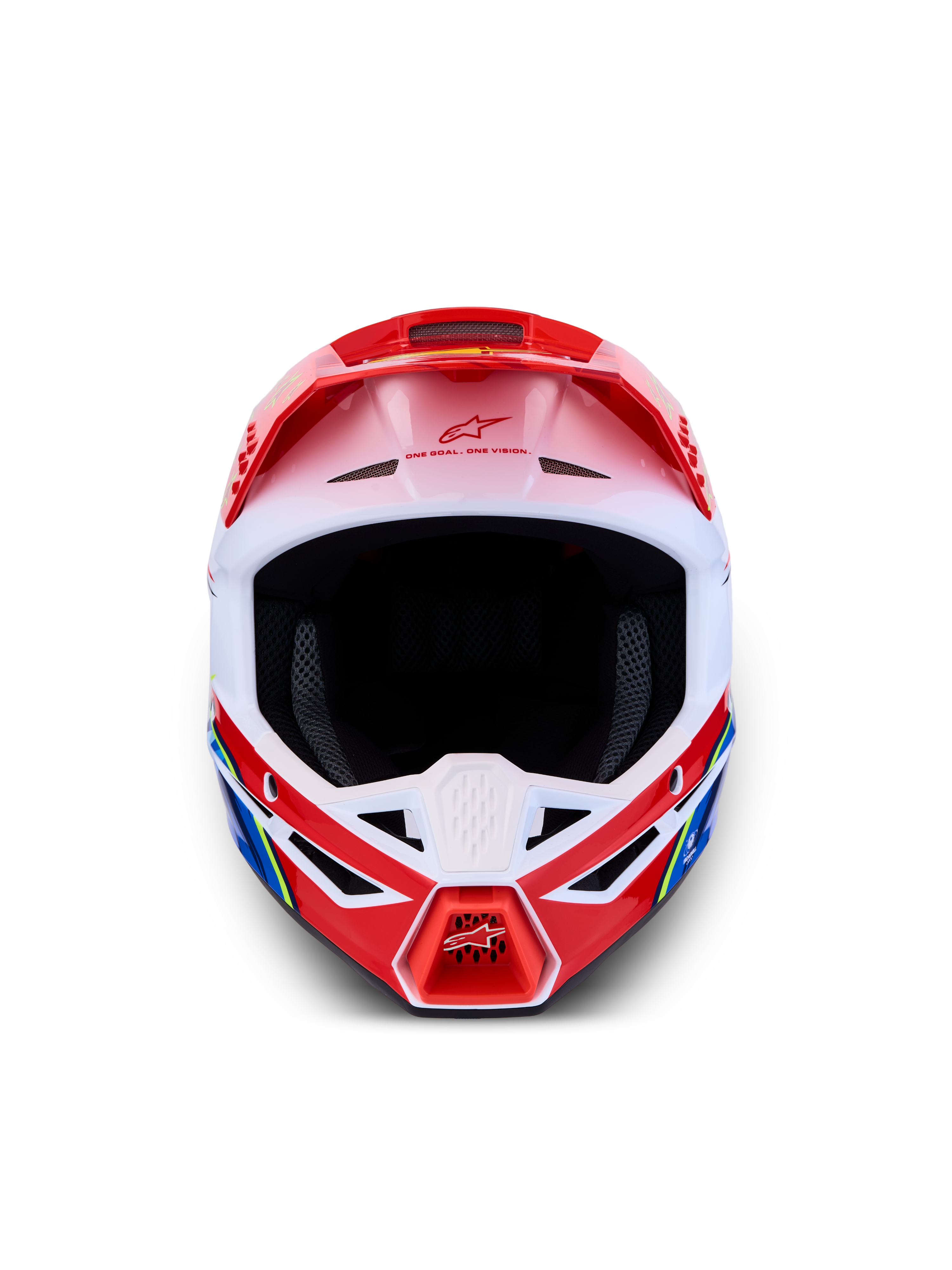 Alpinestars SM3 Falcon Helm ECE06, Motocross-Helm, Rot und Weiß, ECE 22.06 zertifiziert, leichte thermo-injizierte Schale, Frontansicht