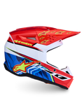 Alpinestars SM3 Falcon Motocross-Helm, Rot und Blau mit grafischem Design, ECE 22.06 zertifizierter Offroad-Schutz.