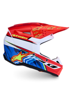 Alpinestars SM3 Falcon Motocross-Helm, Rot und Blau mit grafischem Design, ECE 22.06 zertifizierter Offroad-Schutz.