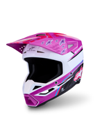 Alpinestars SM3 Falcon Helm ECE06, Motocross- und Enduro-Helm, Lila und Weiß, ECE 22.06 zertifiziert, Offroad-Design.