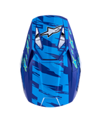 Alpinestars SM3 Falcon Helm ECE06, Blau und Gelb Fluo Motocross-Helm, Draufsicht mit belüftetem Visier, ECE 2206 zertifiziert