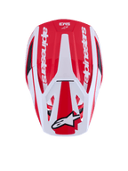 Alpinestars S-M3 Heat Helmet, Red and White Motocross Helmet, ECE 22.06 certified, overhead view of aerodynamic shell.