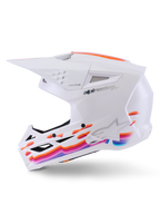 Alpinestars S-M3 Force OCD Helm, Motocross-Helm, Weiß Glänzend, mit einer stromlinienförmigen, thermo-injizierten Schale, integrierter Belüftung und einem patentierten Visierfreigabesystem für den Offroad-Rennsport