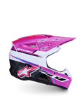 Alpinestars SM3 Jugend-Helm Falcon, Motocross-Helm in Lila, Weiß und Leuchtpink, ECE06-zertifizierter leichter Schutz.