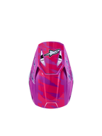Alpinestars SM3 Jugend-Helm Falcon ECE06, Motocross-Helm in Lila und Pink mit weißen Stern-Grafiken, Draufsicht