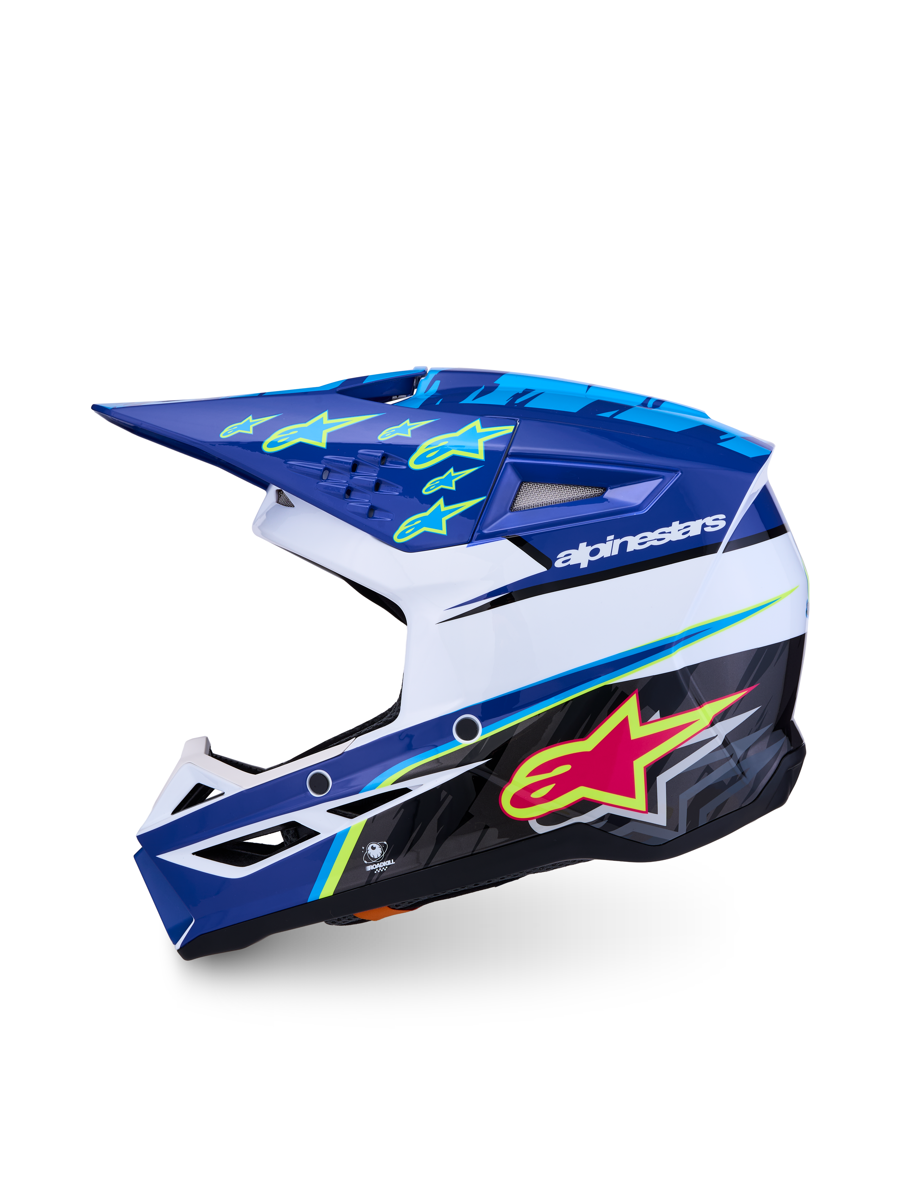Alpinestars SM3 Jugend-Helm Falcon, Motocross-Helm für Kinder, Blau und Weiß, ECE 22.06 zertifiziert, leichte Polymer-Schale.
