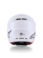 Alpinestars S-M7 Solid Helm ECE 22.06, Motocross-Helm, Weiß Glänzend, aerodynamische Mehrschicht-Verbundschale, mit 20-Kanal-Belüftungssystem und verstellbarem Visier, schlankes Offroad-Renndesign