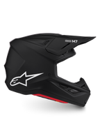 Alpinestars S-M7 Solid Helm, Motocrosshelm, Mattschwarz, aerodynamische Verbundschale, weißes Astar-Logo, ECE 22.06-zertifiziert