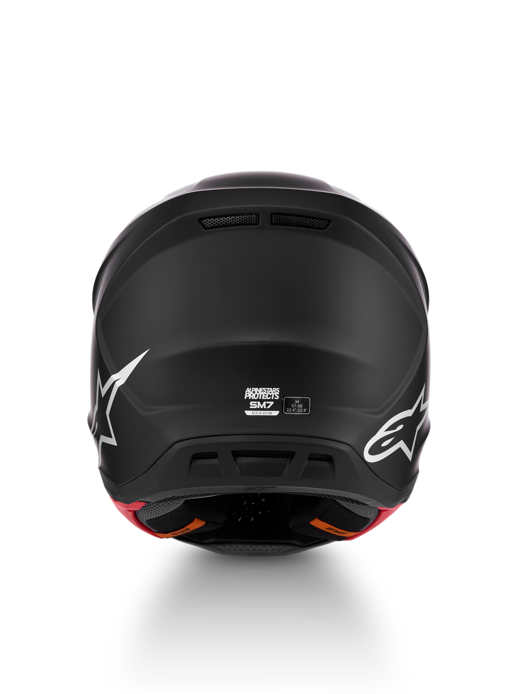 Alpinestars S-M7 Helm Solid ECE06, Motocross-Helm, R%fckansicht, Mattschwarz, Gr%f%dfe M, ECE 22.06 zertifiziert.